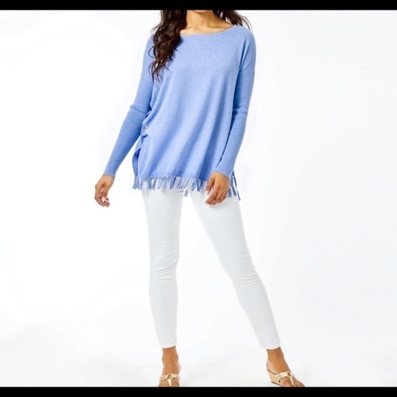 Lilly Pulitzer Ramona Purple Fringe Sweater Sz XXS - Picture 1 of 7